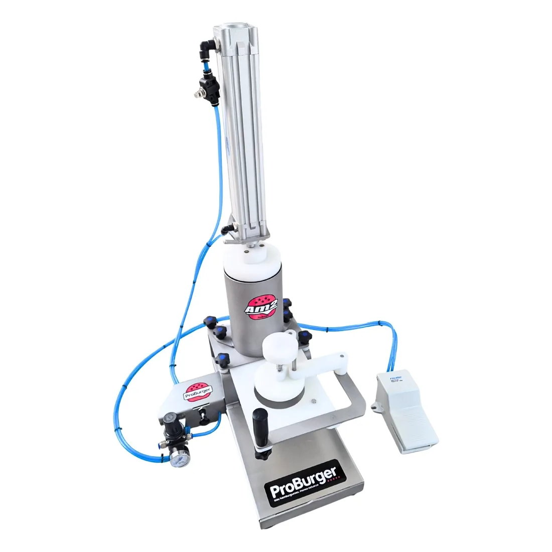 Formadora semiautomática Promecano AM2 ProBurger, versión EXPERT con llenado neumático