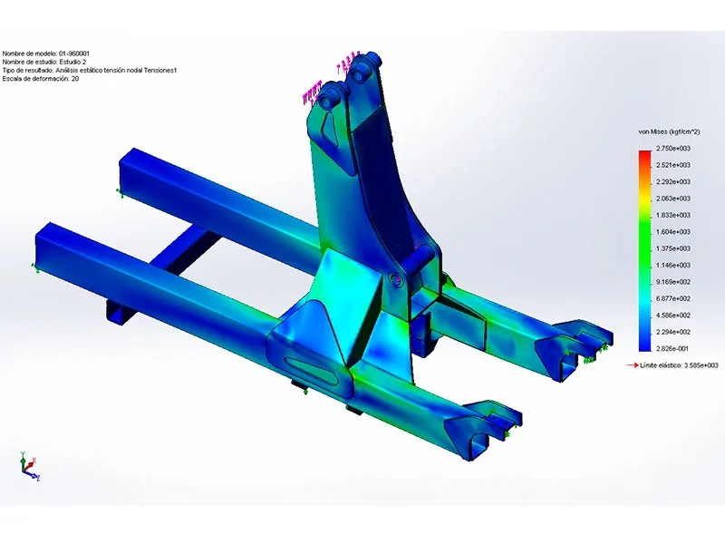 Cálculo estructural del chasis de una grúa
